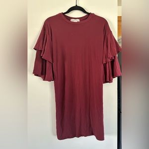 Planet Gold Red/Maroon Dress Small
